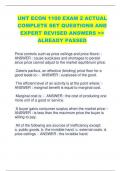 UNT ECON 1100 EXAM 2 ACTUAL  COMPLETE SET QUESTIONS AND  EXPERT REVISED ANSWERS >>  ALREADY PASSED