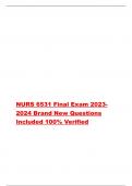 NURS 6531 Final Exam 2023- 2024 Brand New Questions Included 100% Verified