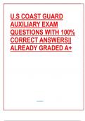 U.S COAST GUARD AUXILIARY EXAM QUESTIONS WITH 100% CORRECT ANSWERS|| ALREADY GRADED A+
