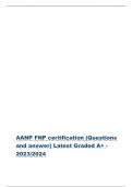 AANP FNP certification (Questions and answer) Latest Graded A+ - 2023/2024