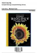 Test Bank: Campbell Biology (Campbell Biology Series) 11th Edition by Urry - Ch. 1-56, 9780134478647, with Rationales