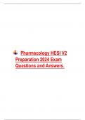 Pharmacology HESI V2 Preparation 2024 Exam Questions and Answers