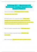 IB Biology B2.1 - Membranes and Membranes Transport Questions And  Answers Rated A+