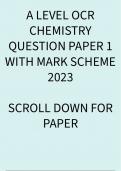 A LEVEL OCR CHEMISTRY QUESTION PAPER 1 WITH MARK SCHEME 2023