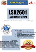 LSK2601 Assignment 2 (COMPLETE ANSWERS) 2024 (533684) - DUE 26 July 2024