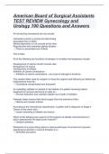 American Board of Surgical Assistants TEST REVIEW Gynecology and Urology 100 Questions and Answers