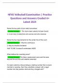 NFHS Volleyball Exam | Study Questions and Answers Graded A+ Latest 2024