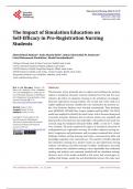The Impact of Simulation Education on Self-Efficacy in Pre-Registration Nursing Students 