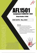 AFL1501 assignment 4 solutions semester 1 2024 (Full solutions)