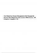 Test Bank For Project Management the Managerial Process 6th Edition By Erik Larson Clifford Gray All Chapters Complete 1-18 (2024/2025)