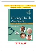 Test Bank for Nursing Health Assessment a Best Practice Approach 4th Edition (Jensen All Chapters Covered)