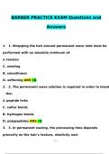 BARBER PRACTICE EXAM Questions and Answers Latest (Verified Answers)