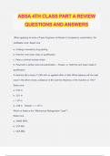 ABSA 4TH CLASS PART A REVIEW QUESTIONS AND ANSWERS