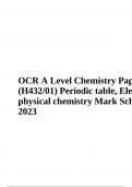 OCR A Level Chemistry Paper 1 (H432/01) Periodic table, Elements and physical chemistry Mark Scheme June 2023