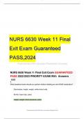 NURS 6630 Week 11 Final Exit Exam Guaranteed PASS,2024