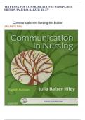 TEST BANK FOR COMMUNICATION IN NURSING 8TH EDITION BY JULIA BALZER RILEY