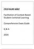 (WGU C919) NURS 6002 Fcilitation of Context-Based Student-Centered Learning Comprehensive Exam
