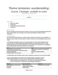 Voorbereiding Thema tentamen Biologie course 2 (praktijk en tutor)
