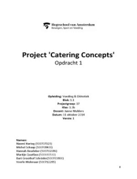 Totale opdracht Project Catering Concepts 1.1