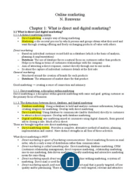 Online Marketing: summary Principles of Direct and Database Marketing chapter 1-14 (Eng)