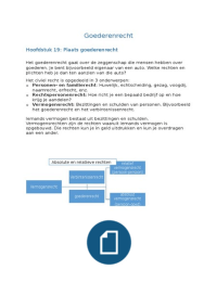Goederenrecht - Basisboekrecht H19-H23 