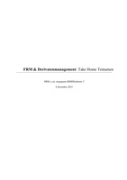 FRM & Derivatenmanagement: Take Home Tentamen