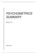Psychometrics Summary 