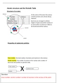 Pearson Edexcel A-level chemistry topic one - Atomic structure and the periodic table notes