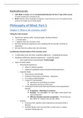 Summary of the Course Philosophy of Mind  (Pt. 1 + Pt.2) - Psychology 1st year at Tilburg University
