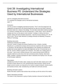 Unit 39 - International Business (Distinction Level) (FULL UNIT)
