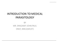 Byagamy John Paul - Introduction to medical Parasitology