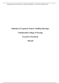 Executive Practicum|NR 630 ASSIGNMENT, INITIATION OF CAPSTONE PROJECT, STAFFING SHORTAGE