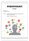 PYC4804 - Personology: Assignment 02  (Received 84%) - Psychological questionnaire