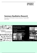 Summary Qualitative Research Pre-master Course University of Twente 202001405