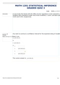 MATH 1281 STATISTICAL INFERENCE GRADED QUIZ 3|AMERICAN UNIVERSITY