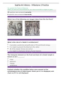 AHIST 1401 Sophia Art History I- Milestone 11 Practice-ALL CORRECT 