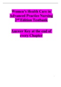 Women’s Health Care in Advanced Practice Nursing 2 nd Edition Testbank -Answer Key at the end of  every Chapter(Already Graded A)