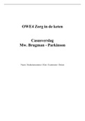 Casusverslag mw. Brugman - Parkinson (Cijfer 8,2)
