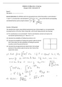 Physical Chemistry II CHM4411- Exam 2 Questions & Answers