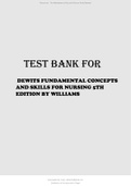 Test Bank for deWit's Fundamental Concepts and Skills for Nursing, 5th Edition, Patricia Williams