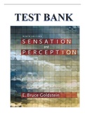 TEST BANK FOR SENSATION AND PERCEPTION, 9TH EDITION, E. BRUCE GOLDSTEIN, ISBN-10:1133958494, ISBN-13: 9781133958499