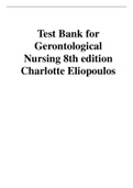 Test Bank for Gerontological Nursing 8th edition Charlotte Eliopoulos 