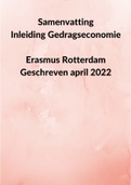 Samenvatting Gedragseconomie Erasmus Universiteit Rotterdam - April 2022