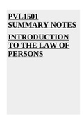 PVL1501 SUMMARY NOTES INTRODUCTION TO THE LAW OF PERSONS.