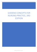 GIDDENS CONCEPTS FOR NURSING PRACTICE, 3RD EDITION             GIDDENS CONCEPTS FOR NURSING PRACTICE, 3RD EDITION      Concept 01: Development MULTIPLE CHOICE 1.	The nurse manager of a pediatric clinic could confirm that the new nurse recognized the purpo