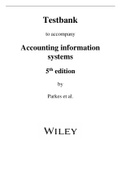 Testbank to accompany Accounting information  systems 5 th edition by Parkes et al.