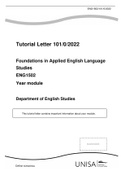 ENG1502-Foundations In English Language Studies Latest Assignments 2022.