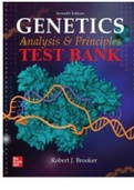 TEST BANK for Genetics: Analysis and Principles 7th Edition. by Robert Brooker. All Chapter 1-29. 405 Pages
