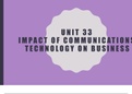 Unit 33 - The Impact of Communications Technology on Business P1, P2