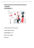  COM 4806-Organisational Communication Research ASSIGNMENT 1 LATEST 2022.